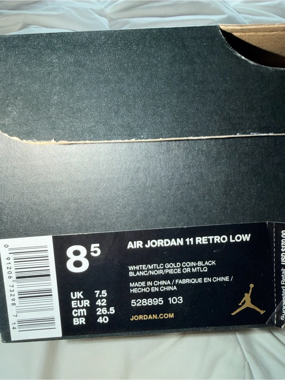 Air Jordan 11 Retro Low Closing Ceremony Metallic Gold Men’s 8.5 OG Box